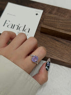 簡約款紫玉晶戒指