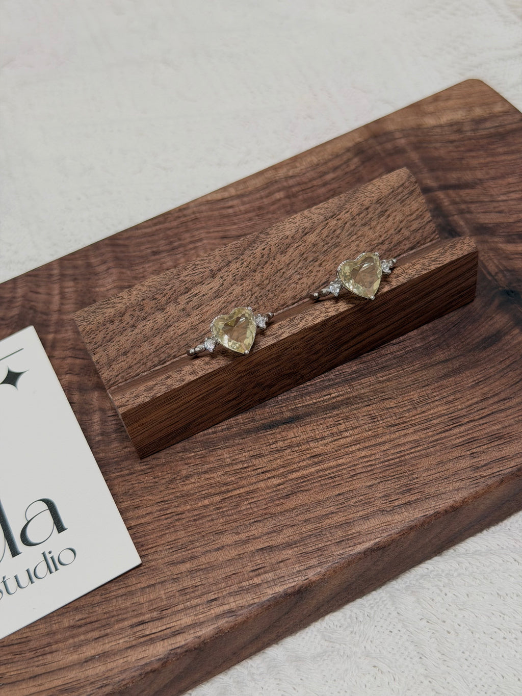 黃水晶心型戒指