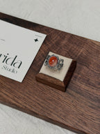 寬版蕾絲南紅瑪瑙戒指