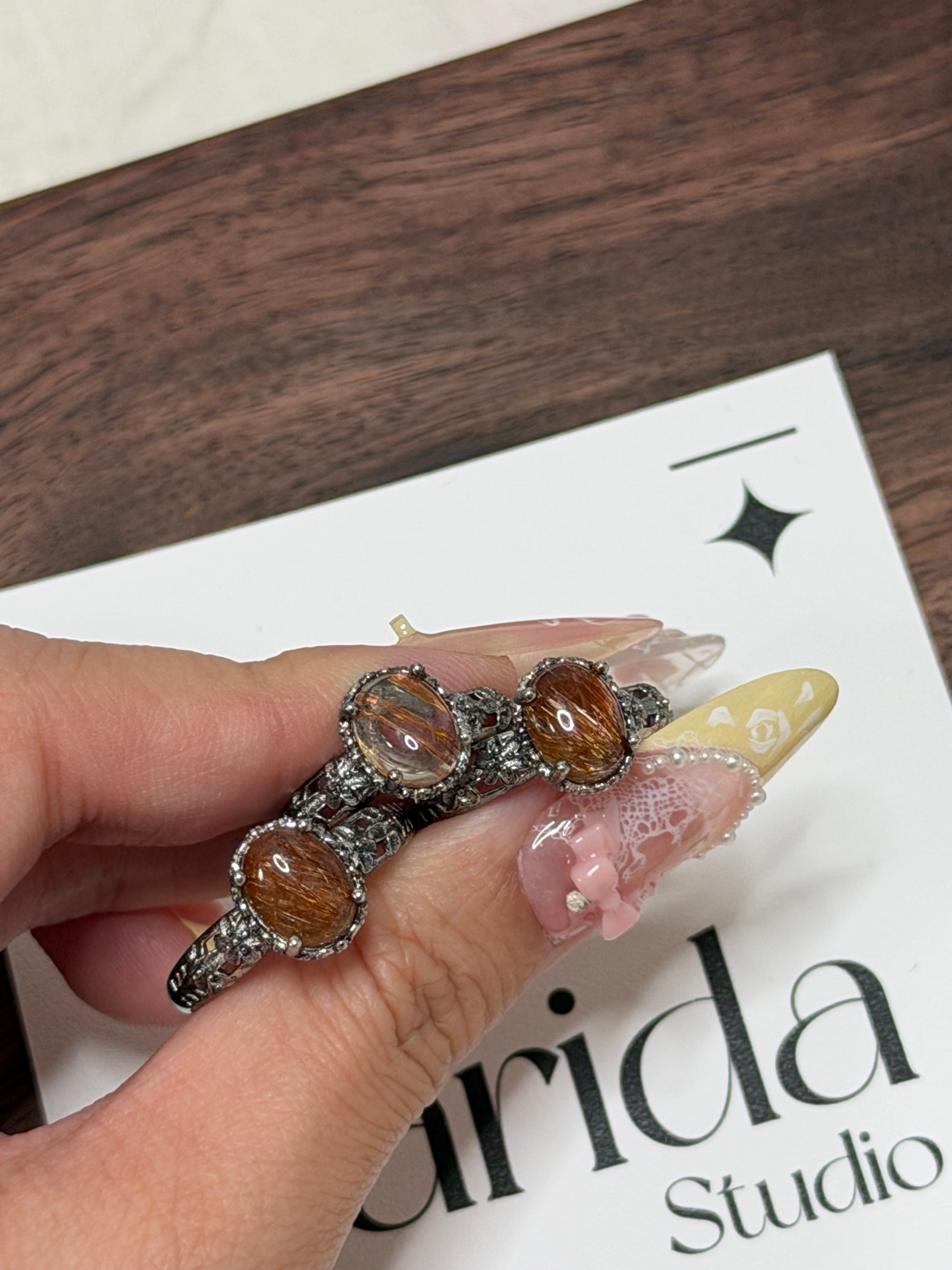 金髮晶鈦鋼戒指