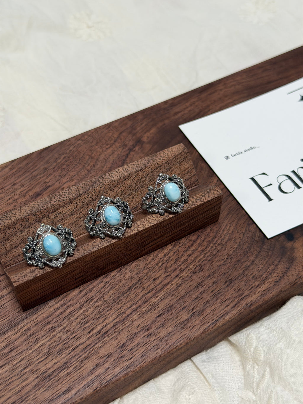 復古宮廷風海紋石戒指