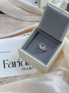 花綻——白水晶花花S925銀戒指